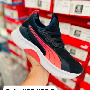 Tenis Puma 485 negros con rosa