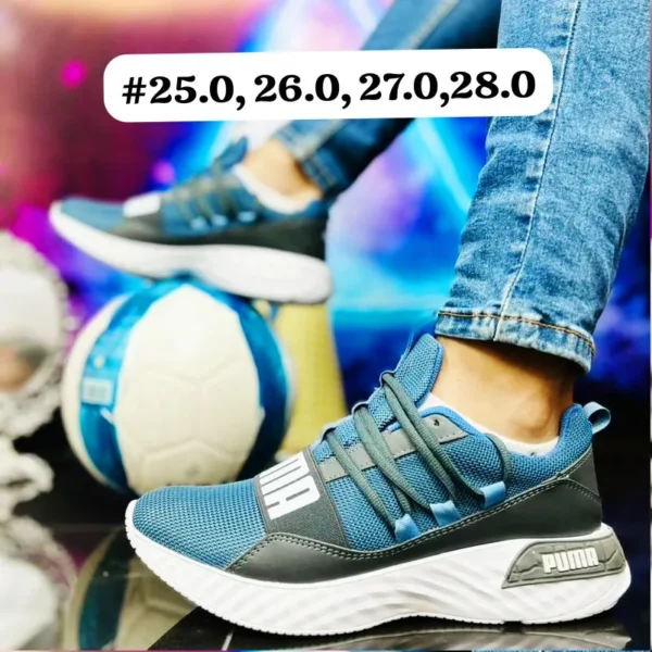 Tenis Puma Air azul rey con gris