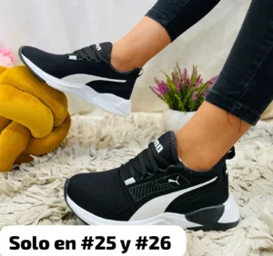 Tenis Puma Cristal negros con blanco