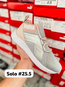 Tenis Puma Enzo gris y rosa