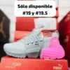 Tenis Puma Hibrid blancos con gris y rosa