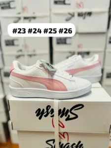 Tenis Puma Smash blancos con rosa