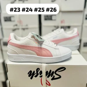 Tenis Puma Smash blancos con rosa