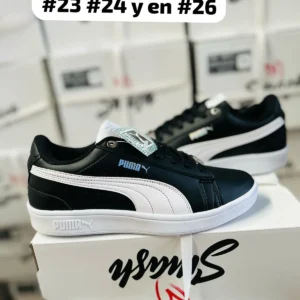 Tenis Puma Smash negros con blanco