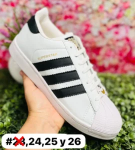 Tenis adidas super star blanco con negro