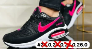 Tenis air max negros con rosa