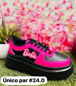 Tenis barbie negros de plataforma