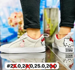 Tenis converse one star grises con rojo