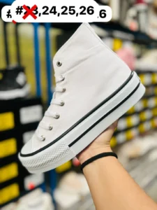 Tenis converse plataforma blancos