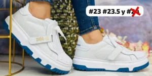 Tenis dior belcro blancos con azul
