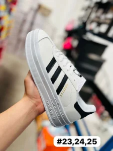 Tenis gazelle blanco con negro
