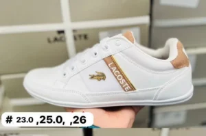 Tenis lacoste blancos con rosa pastel