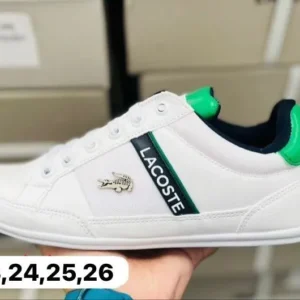 Tenis lacoste blancos con verde