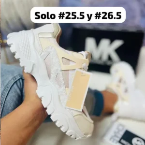 Tenis mk nick premium rosa palo con beige