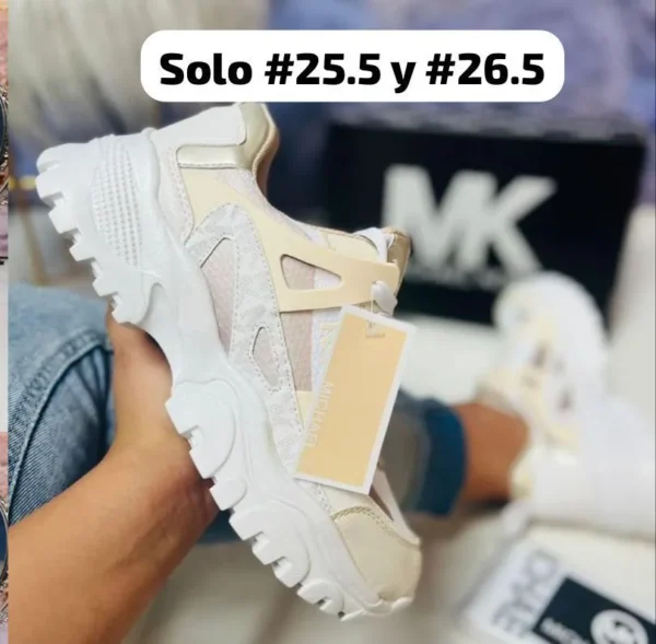 Tenis mk nick premium rosa palo con beige
