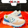 Tenis new balance blancos con rosa y azul